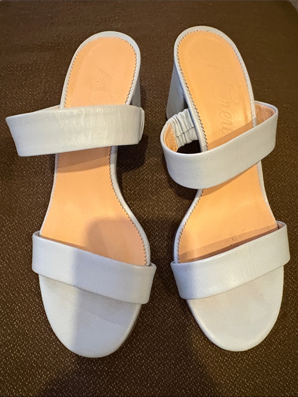 J. Crew Pale Blue Double-Strap Slide Sandals